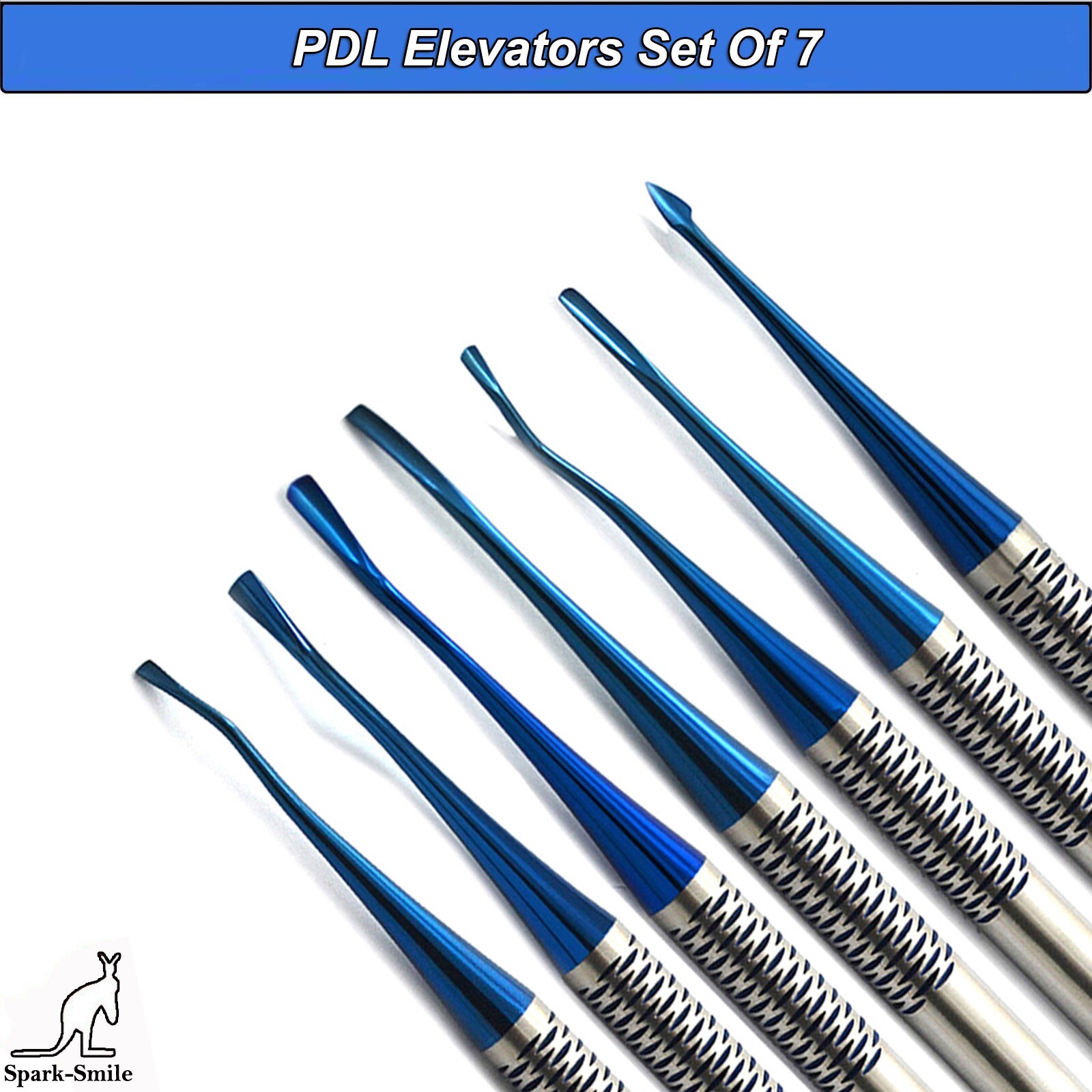 PDL Luxating Root Elevators Set Of 7 Periotomes Dental Instruments CE