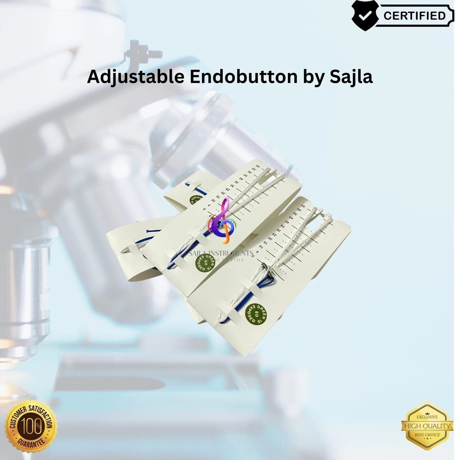 3 pieces Endobutton With Adjustable Loop Surgical Instruments by Sajla