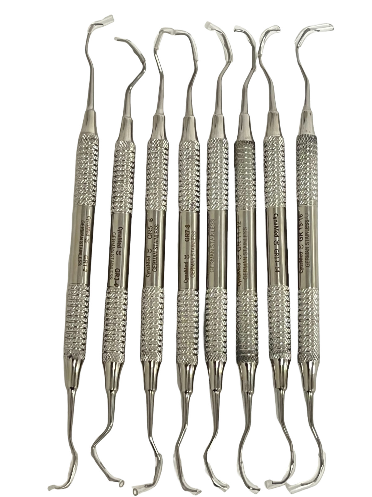 German 8 Pcs PERIODONTAL HOLLOW GRACEY CURETTE SET MEDICAL SURGICAL INSTRUMENTS