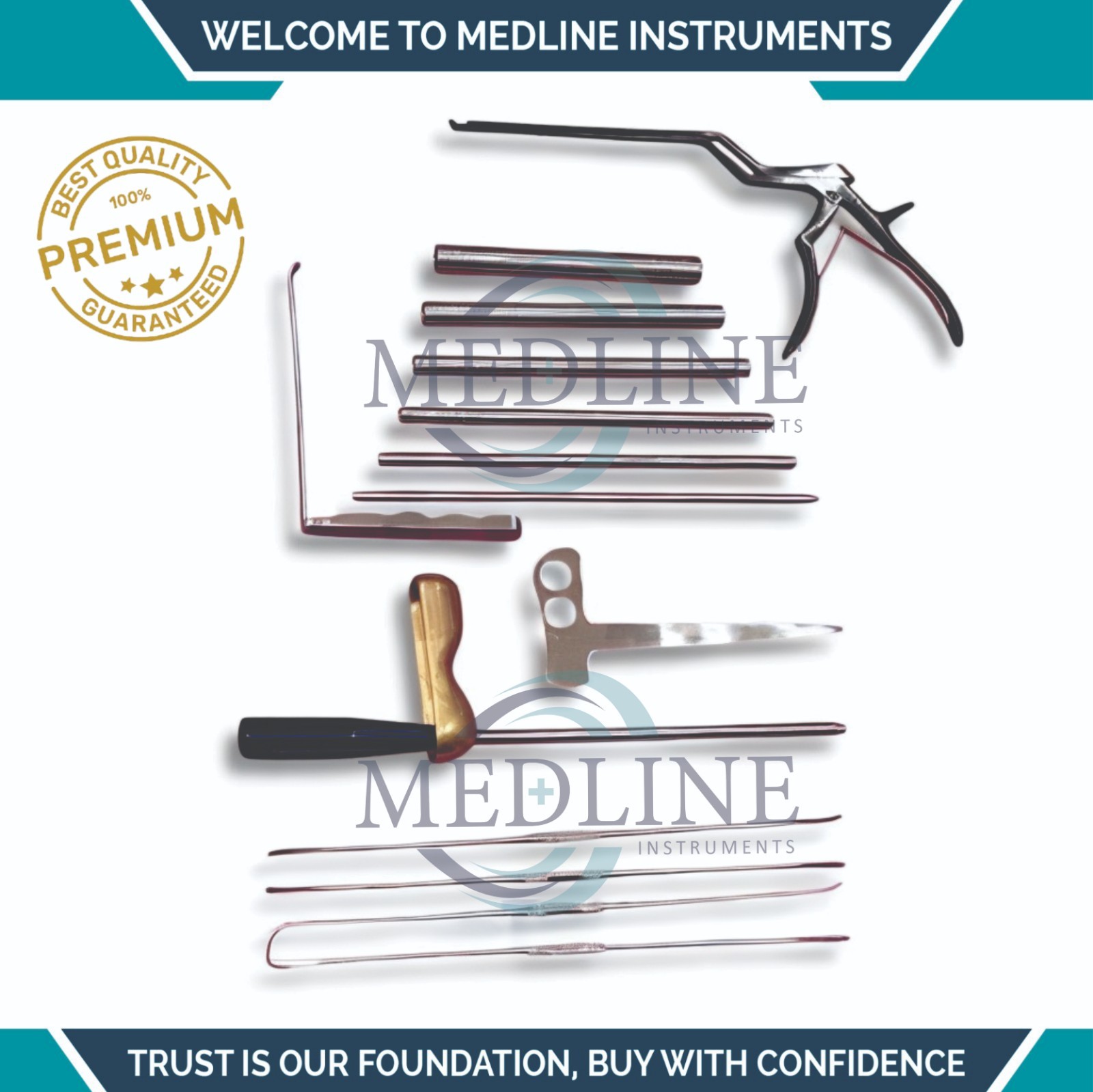 Unilateral Biportal Endoscopic UBE Spine Surgery Orthopedic Instrument Set 14Pcs