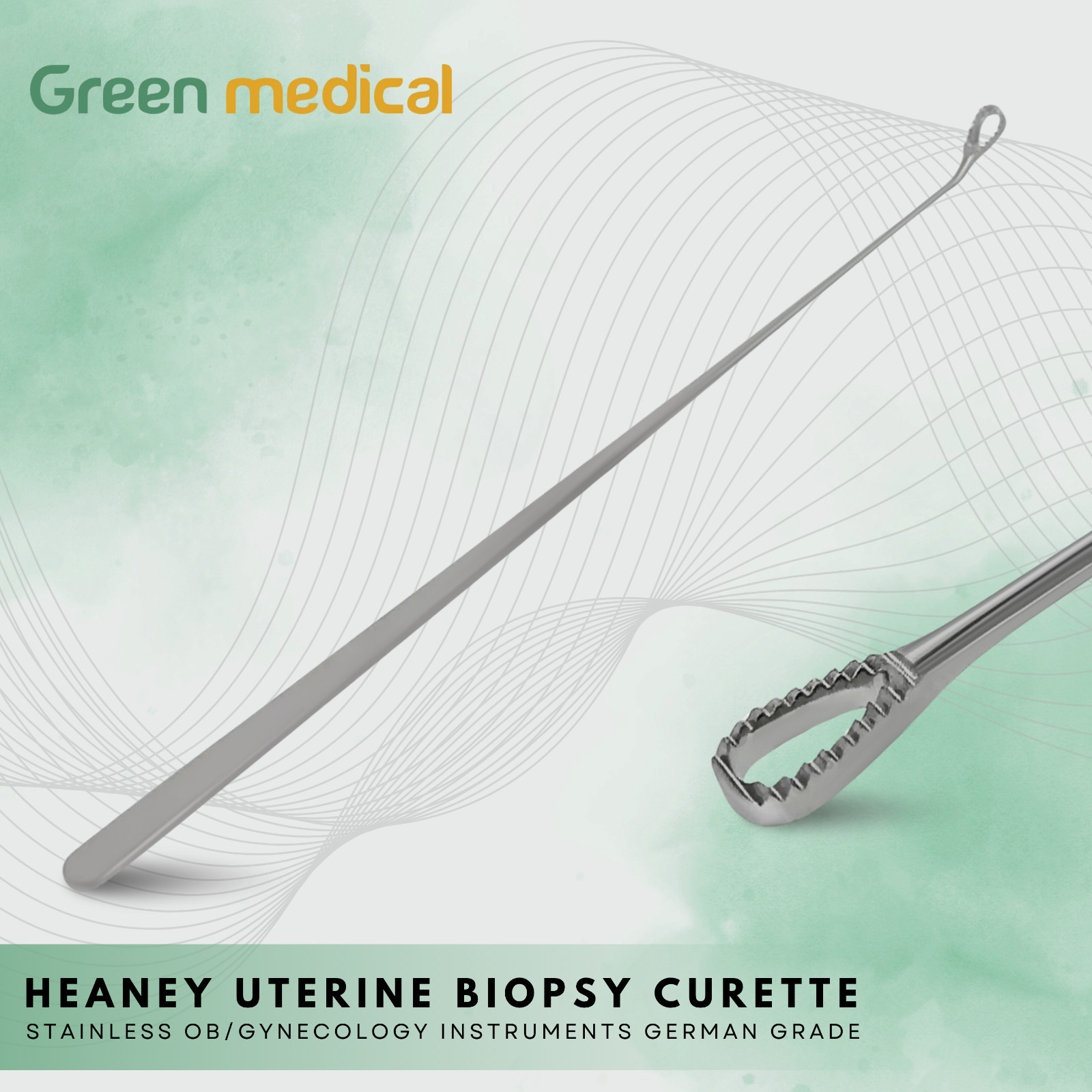 Heaney Uterine Biopsy Curette Stainless OB/Gynecology Instruments German Grade