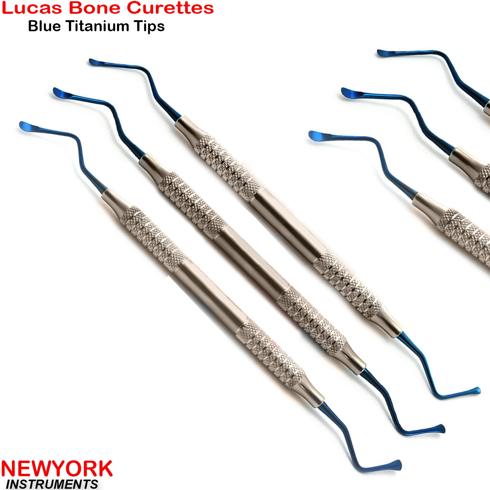Dental Surgical Cyst Removal Lucas Bone Curette Titanium Blue Tip Periodontal