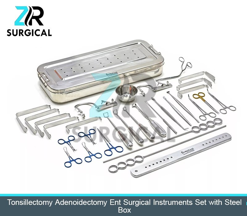 Tonsillectomy Adenoidectomy Ent Surgical Instrument Set with Stainless Steel Box