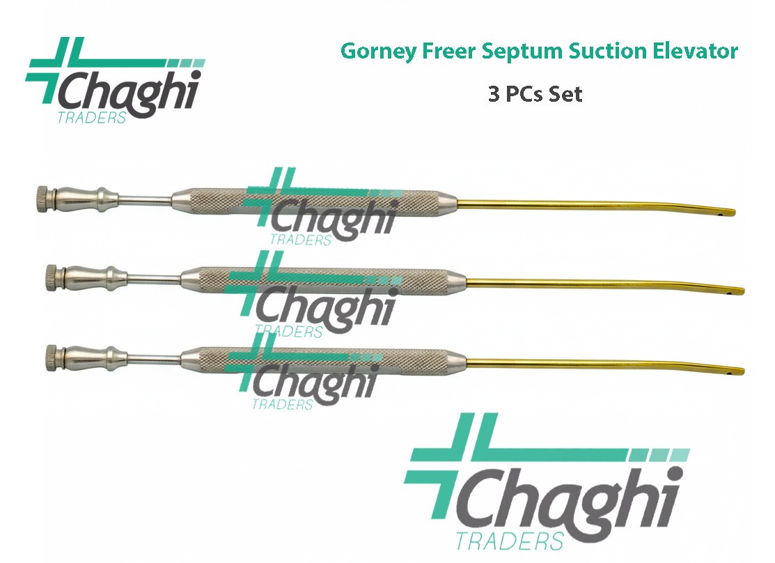 Gorney Freer Septum Suction Elevator 3 PCs Set ENT Plastic Surgery Endoscopic CT
