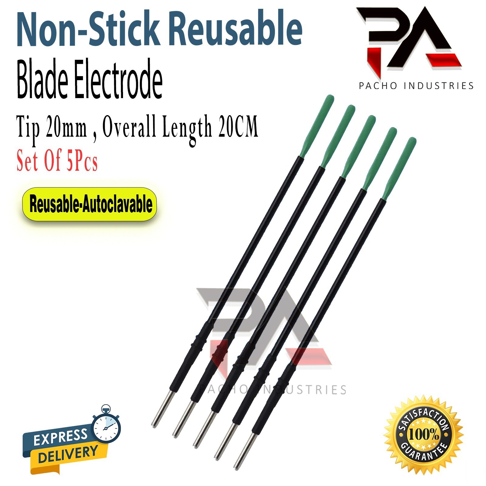Non-Stick Reusable Blade Electrode 20cm Electrosurgical Autoclavable