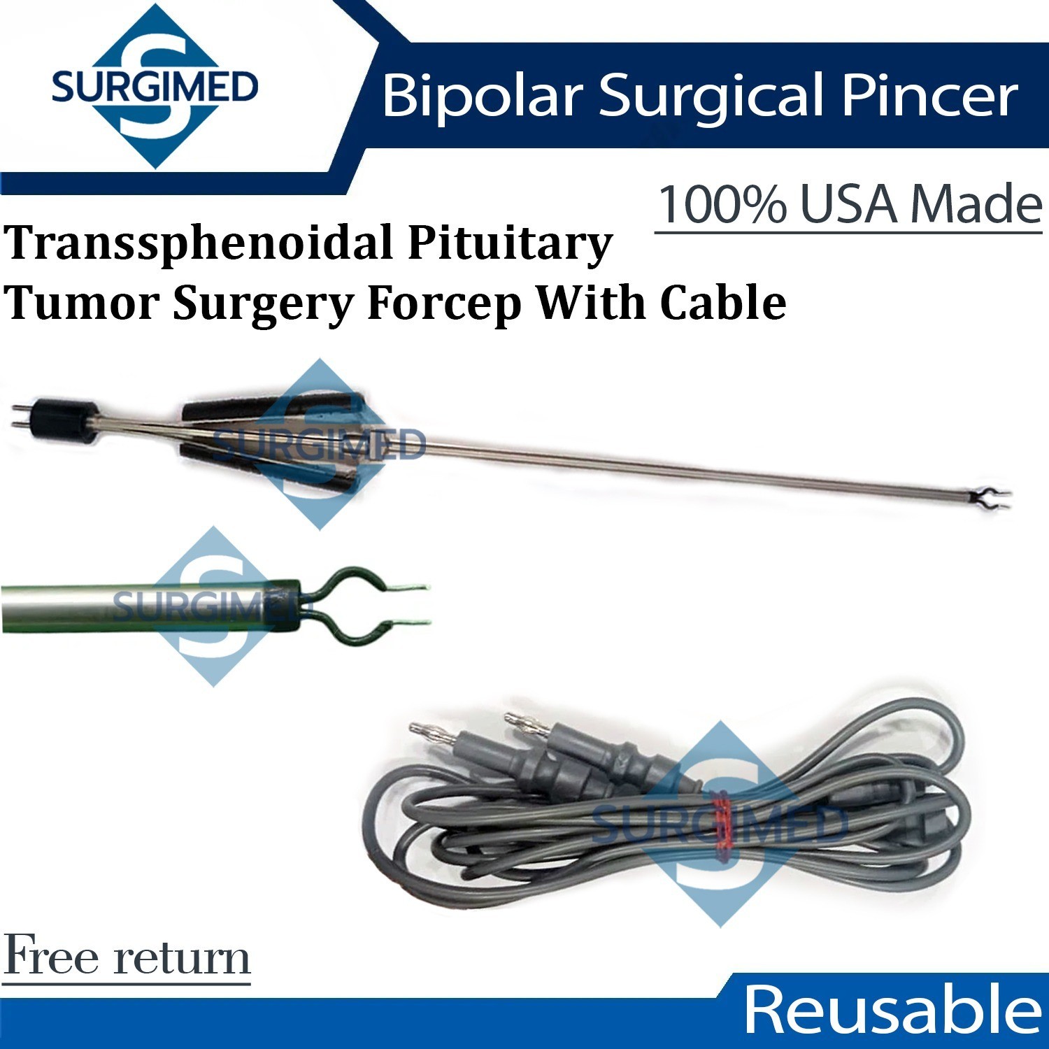 Bipolar Surgical Pincer Transsphenoidal Pituitary Tumor Forceps Reusable CE
