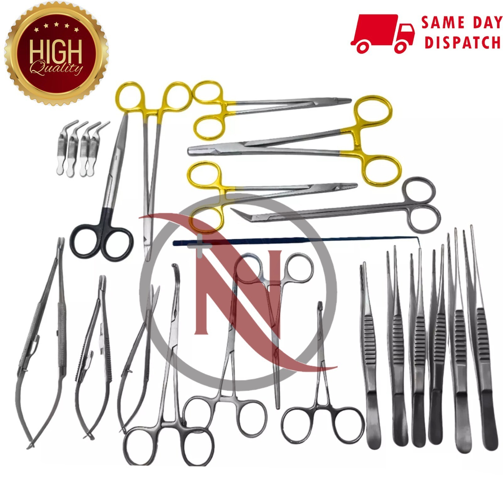 vascular instrument set with sterilization box 15 pcs