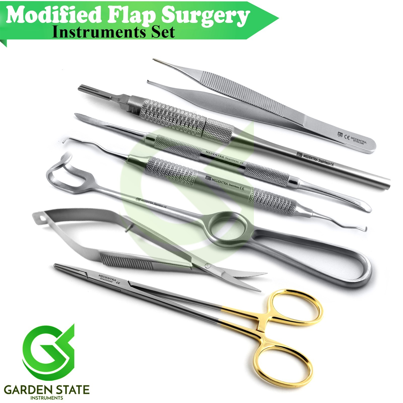Dental Modified Widman Flap Surgery Kit Molt 9 Curette Retractor Scalpel Forceps