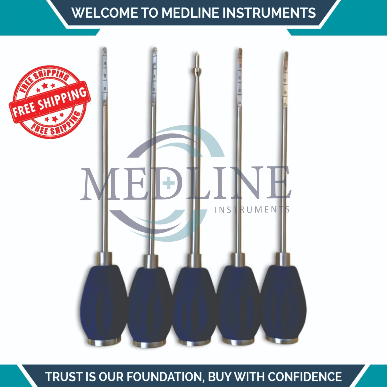 Spine Prods & Awls Set of 5 Orthopedic Neurosurgery Surgical Instruments