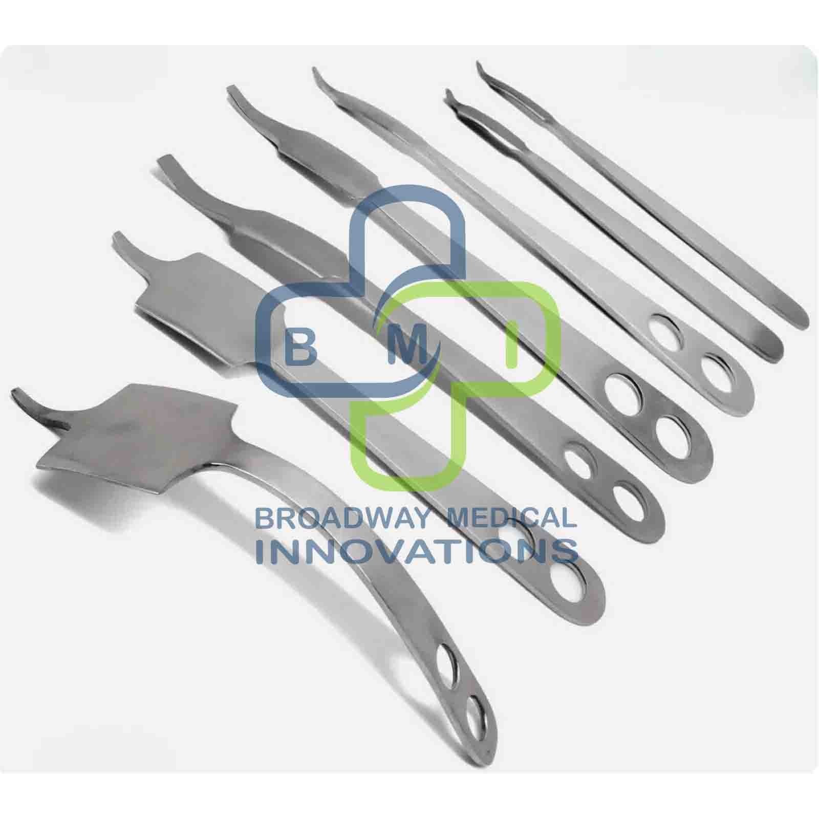 7-Piece Bone Lever & Hohmann Retractor Set – German Surgical Instruments”