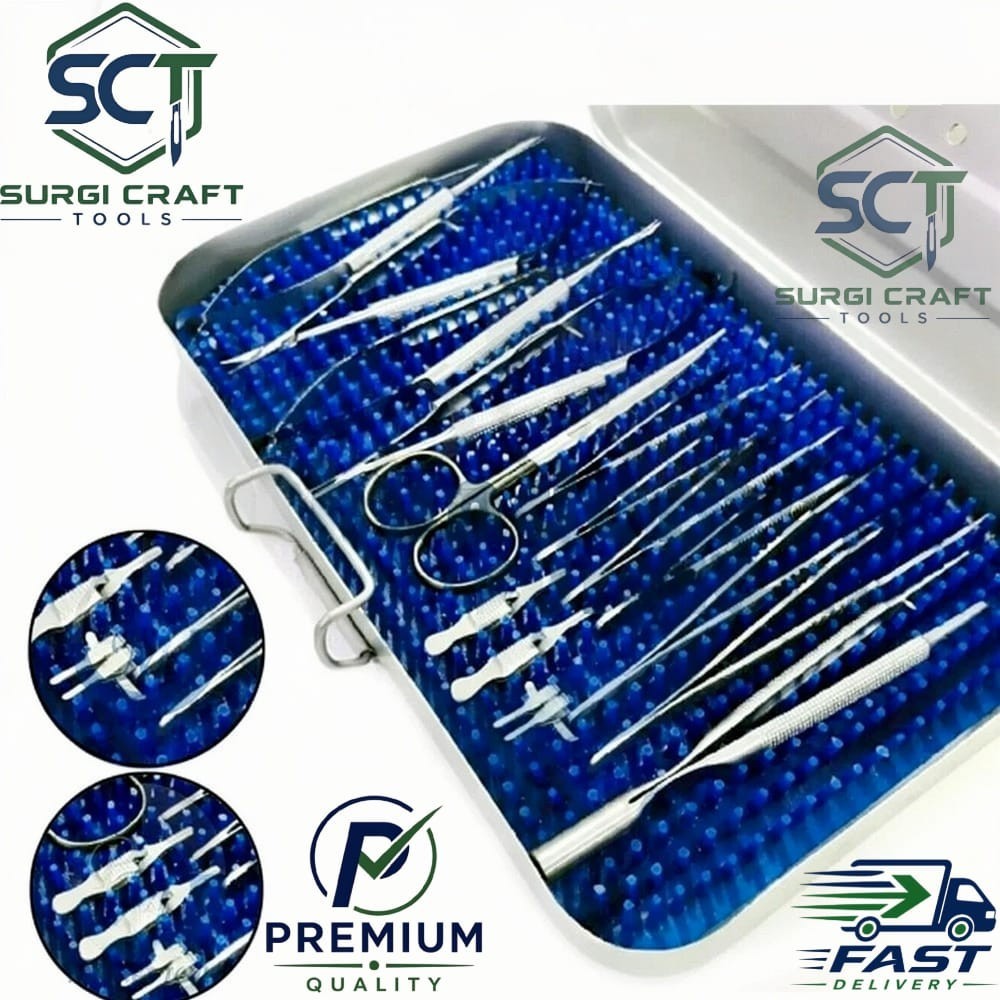 Basic Hand Surgery Set of Micro Surgical Instruments With case