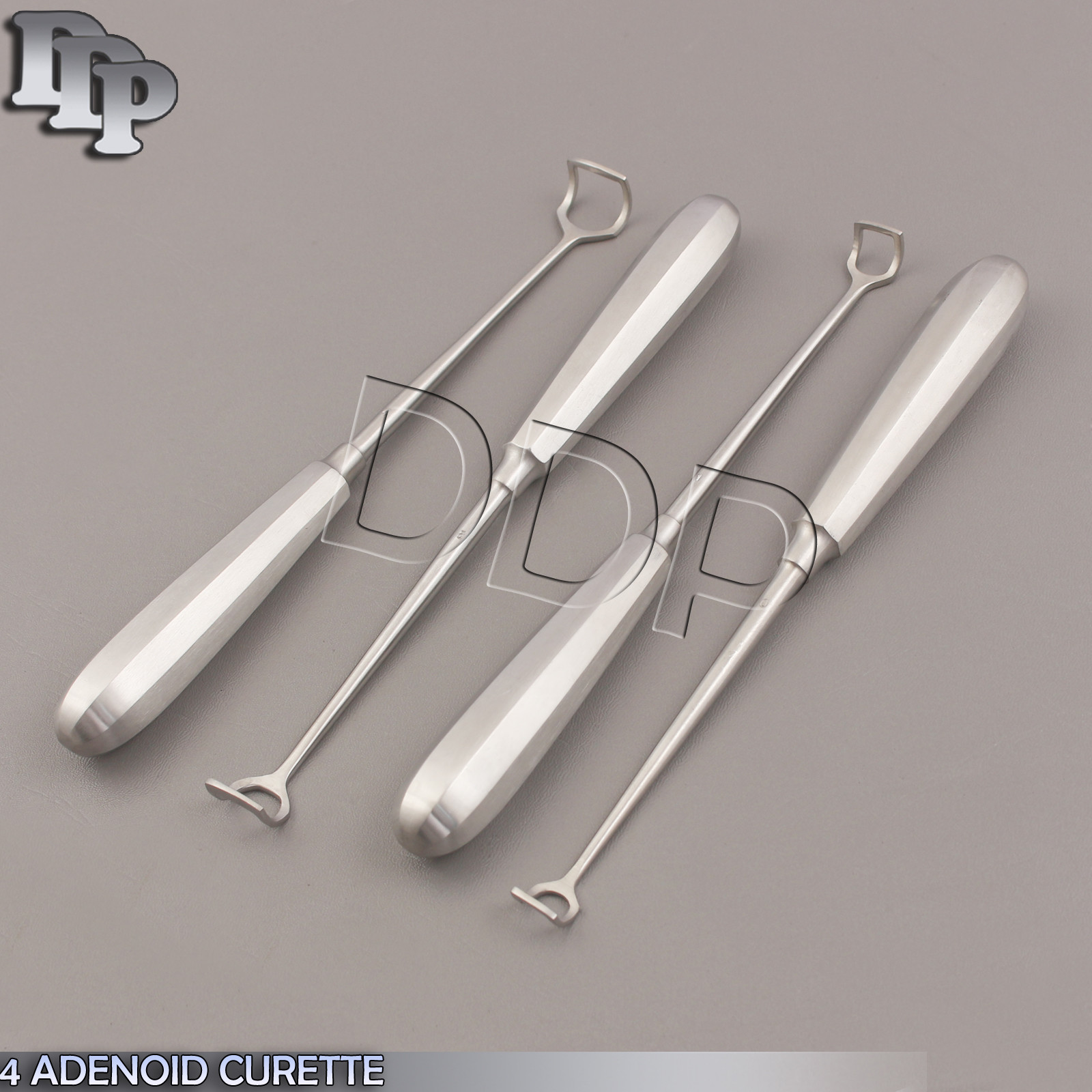 4 ADENOID CURETTE REVERSED ANGLED TIP SIZE 0, 1, 2 & 4