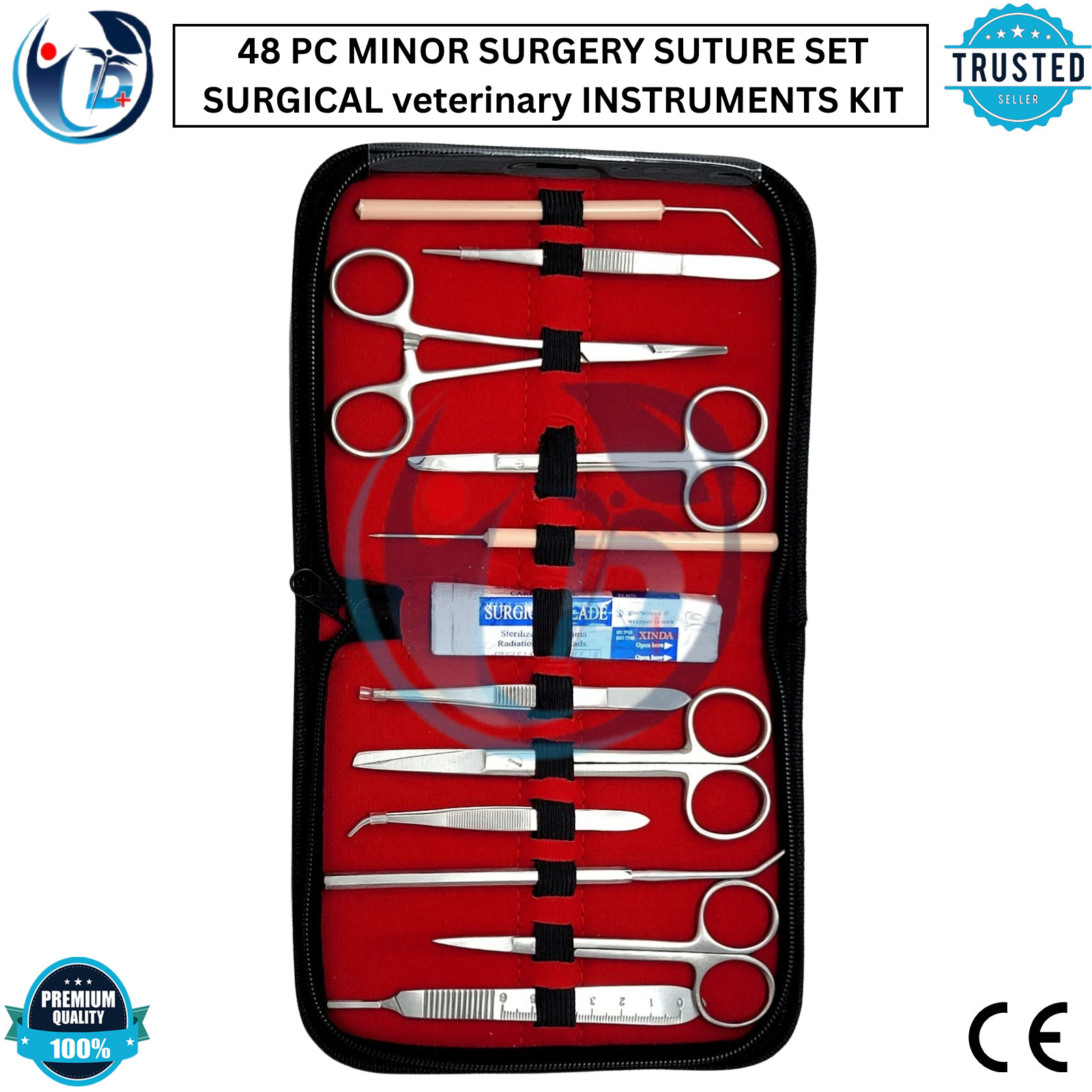 NEW PREMIUM 48 PC MINOR SURGERY SUTURE SET SURGICAL veterinary INSTRUMENTS KIT