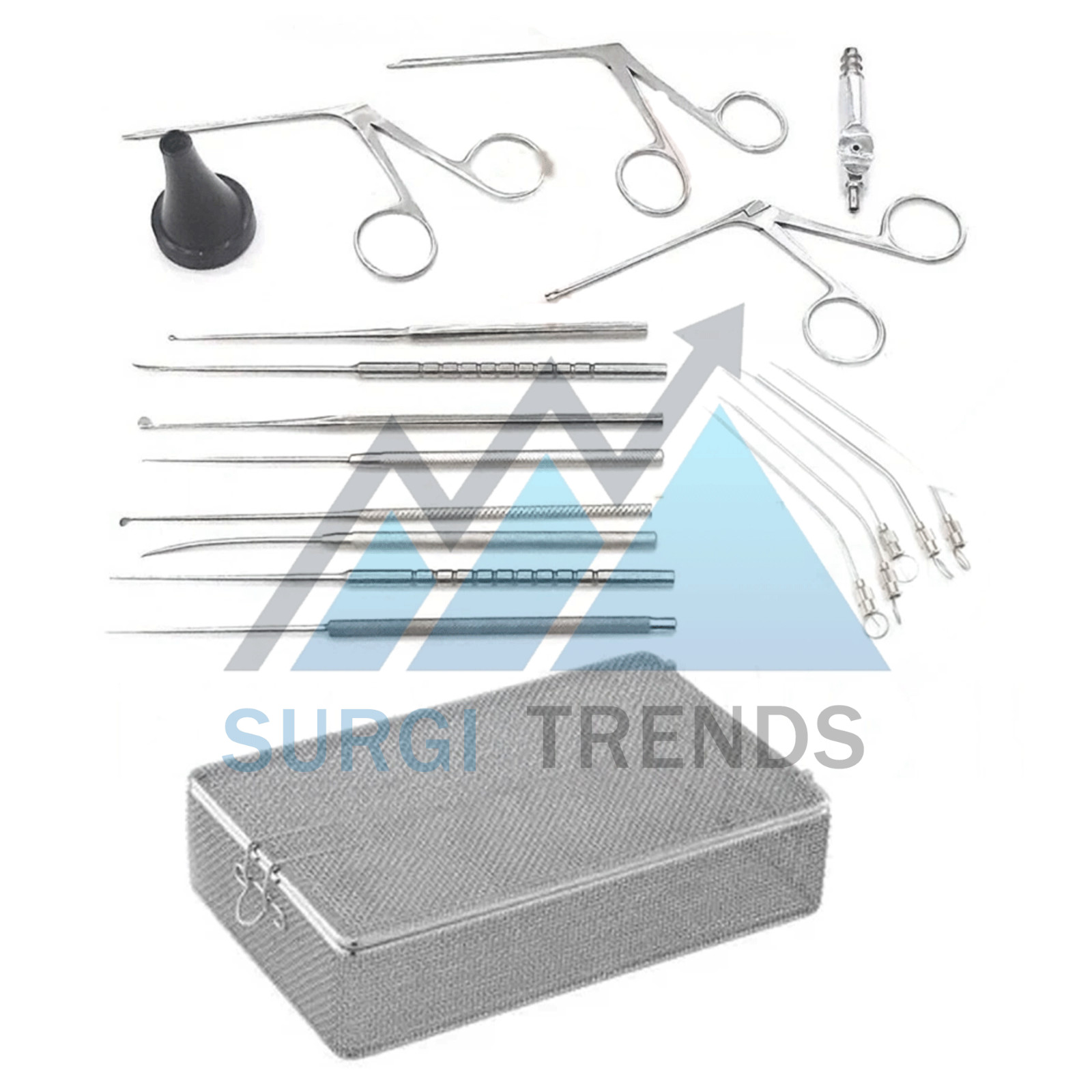 Myringotomy Instruments Set Of 15 PCs For ENT Myringoplasty Surgical Instruments