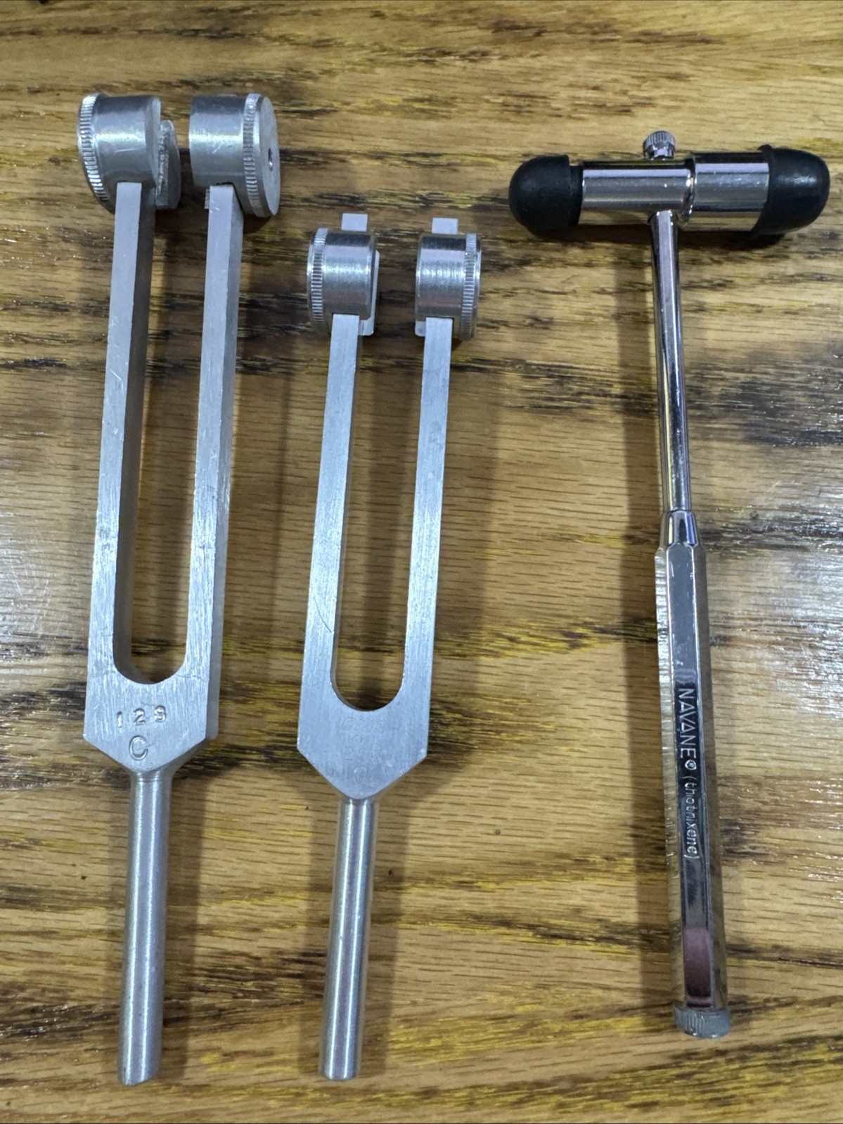 Medical Tuning Forks C-128 & C-256 & Reflex Tester Lot of 3