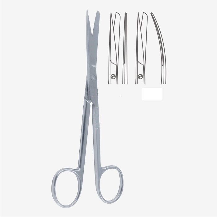 3 Deaver Operating Scissors, 5.1/2″, Curved Blades, Sharp/Blunt Tips, Premium