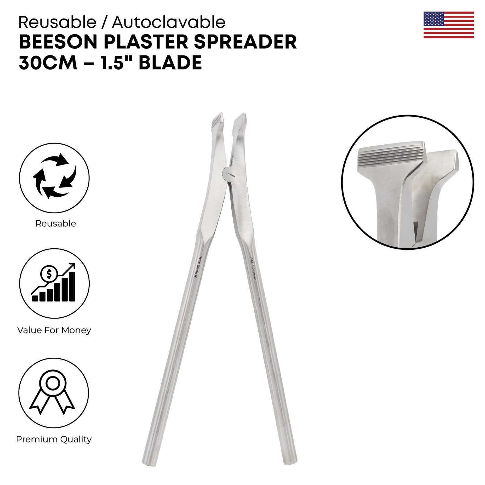 Beeson Plaster Spreader 30cm 1.5″ Blade Surgical orthopedic instruments