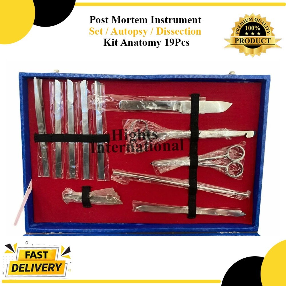 Post Mortem Instrument Set / Autopsy / Dissection Kit Anatomy 19Pcs