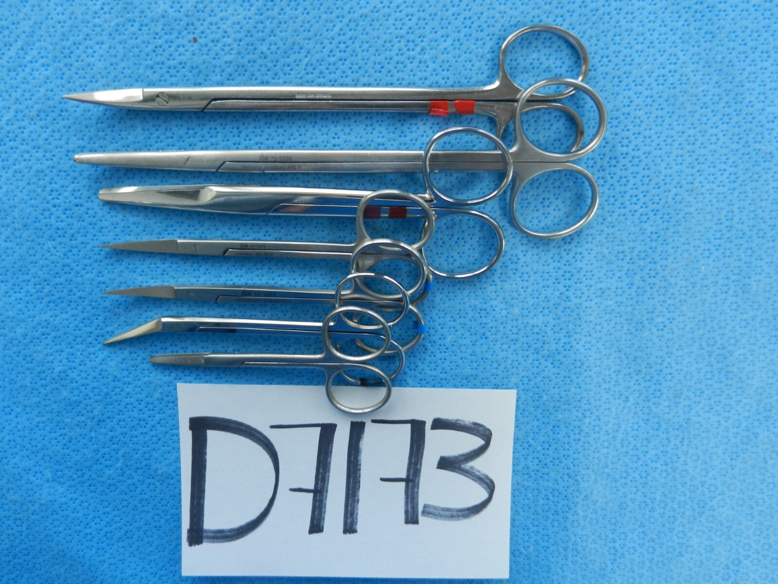 D7173 Sklar Surgical Scissors Lot of 7 Approx. 9-18cm