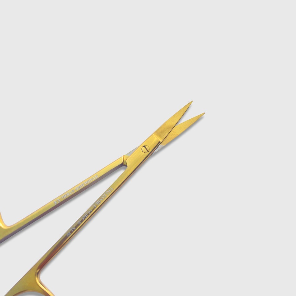 Iris Simple Scissor Straight 11.5 Cm 4.5″ Gold plated surgical Instrument