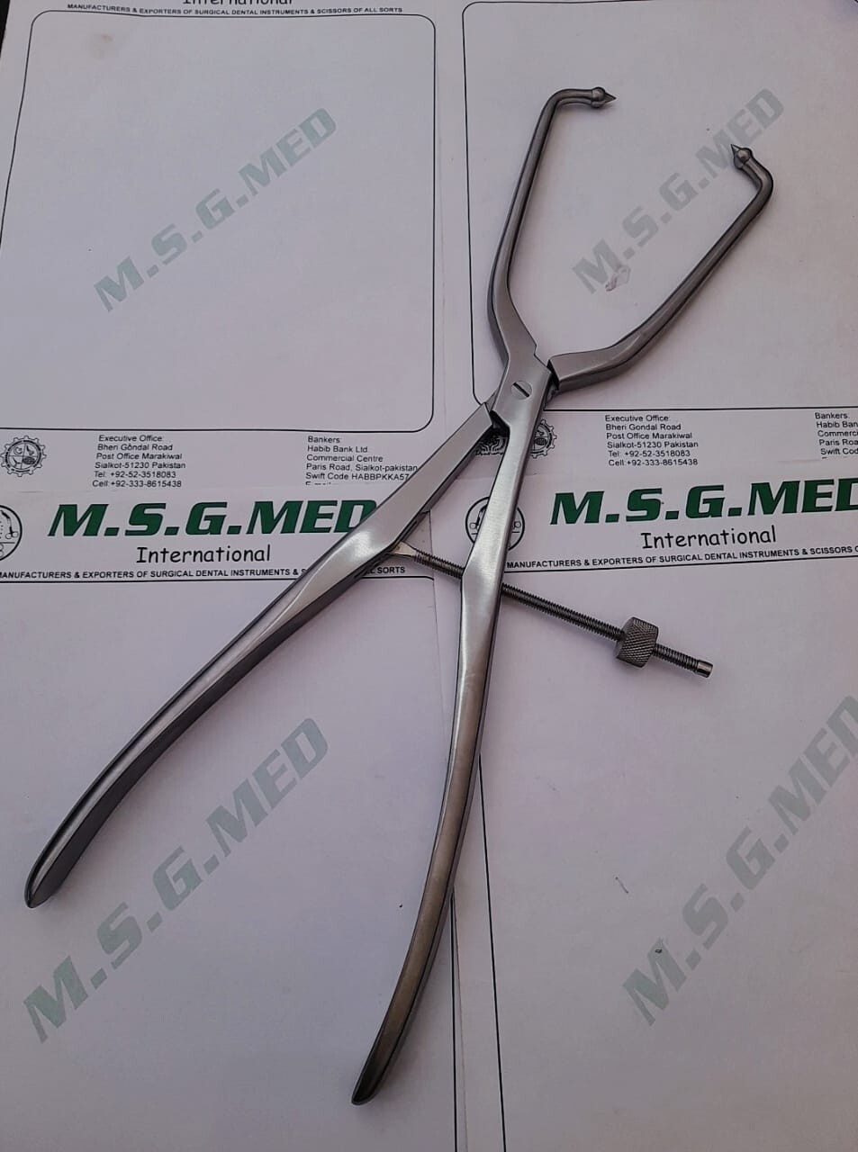 Orthopedic Pelvic Reduction Forceps 400mm/16″ Long with Ball Tip Stainless Steel