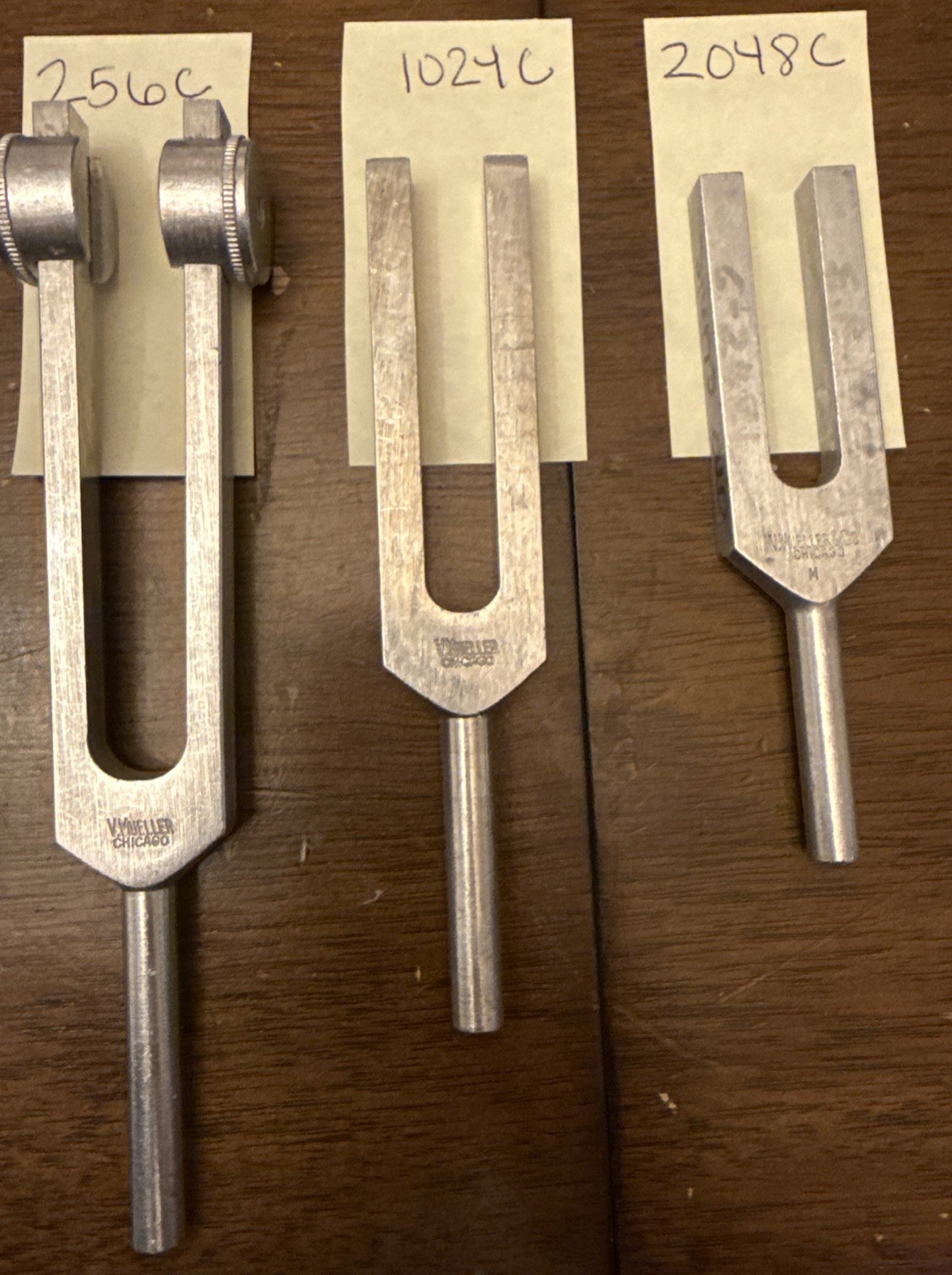 V. Mueller Tuning Forks 256 1024 2048 Hz Medical Grade