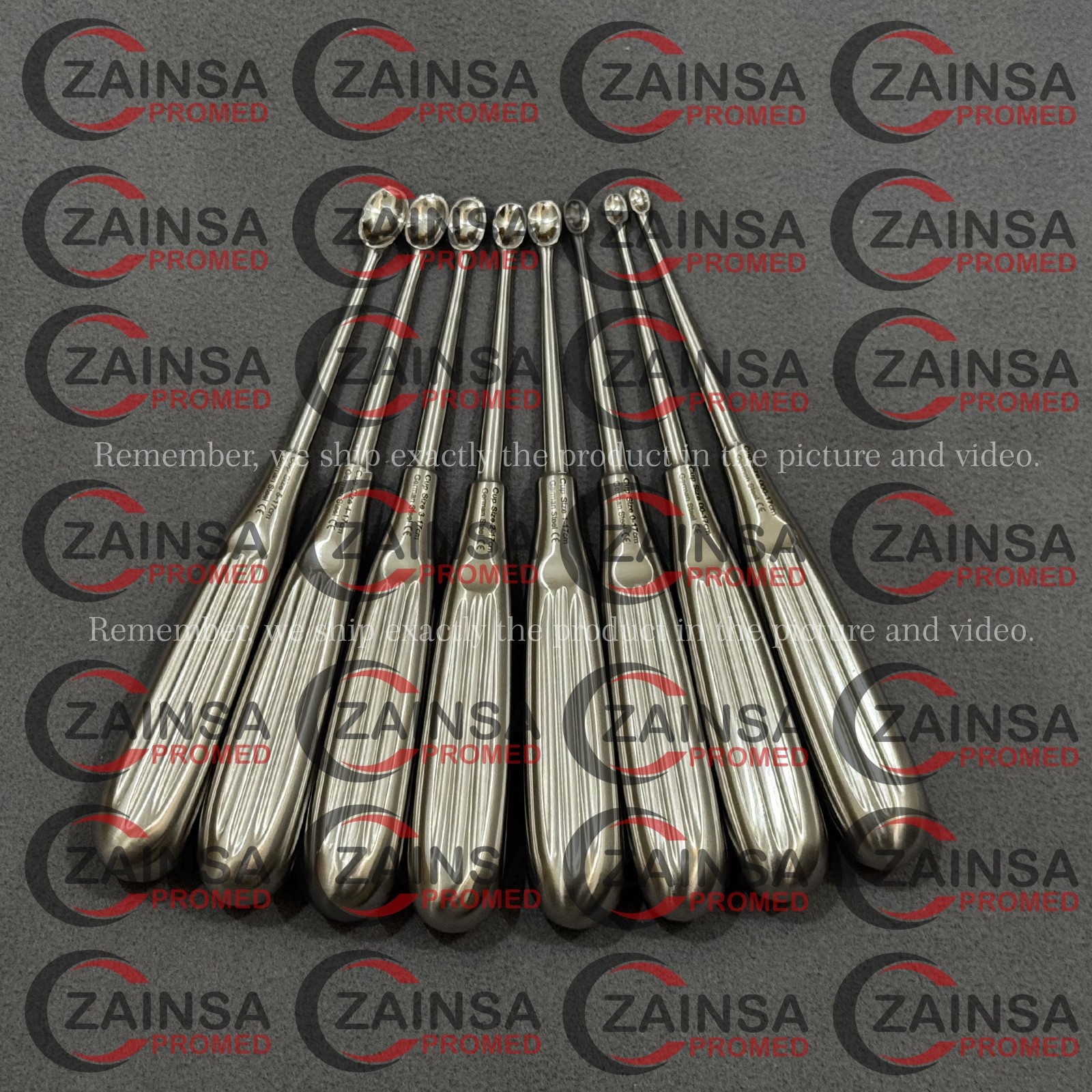 Volkmann Bone Curette Sharp Spoon Set of 9 PCs Dental Tissue Surgery