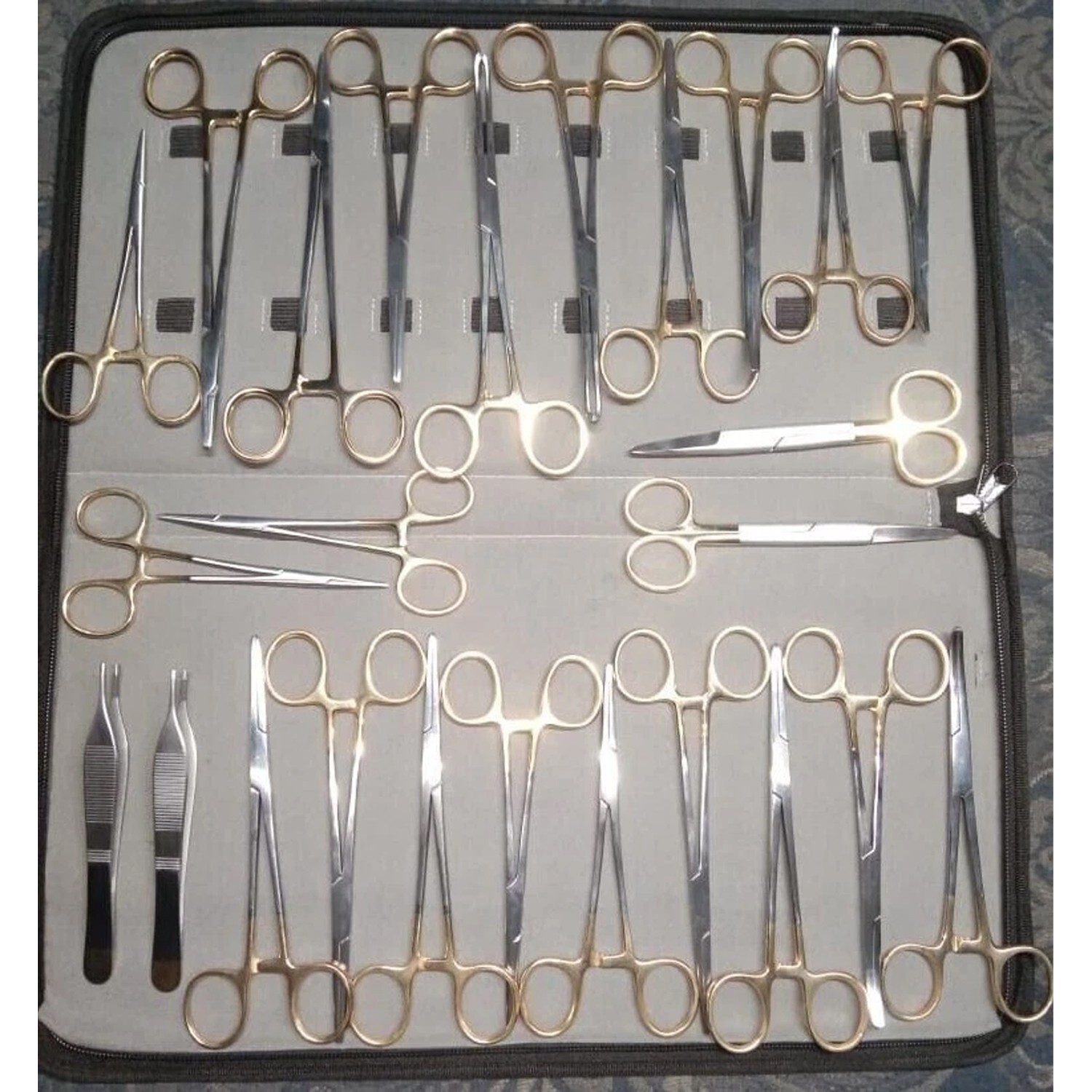 O.R GRADE GENERAL SURGERY SET OF 25PCS WITH GOLD HANDLES