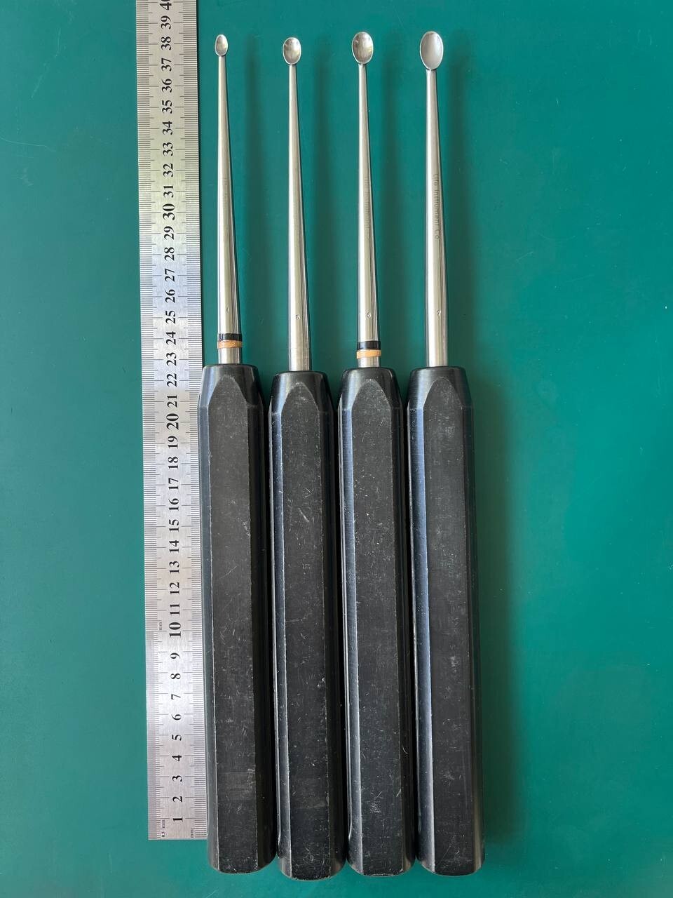 LOT OF 4 Life Instruments Long Handle Curettes 15″ Straight