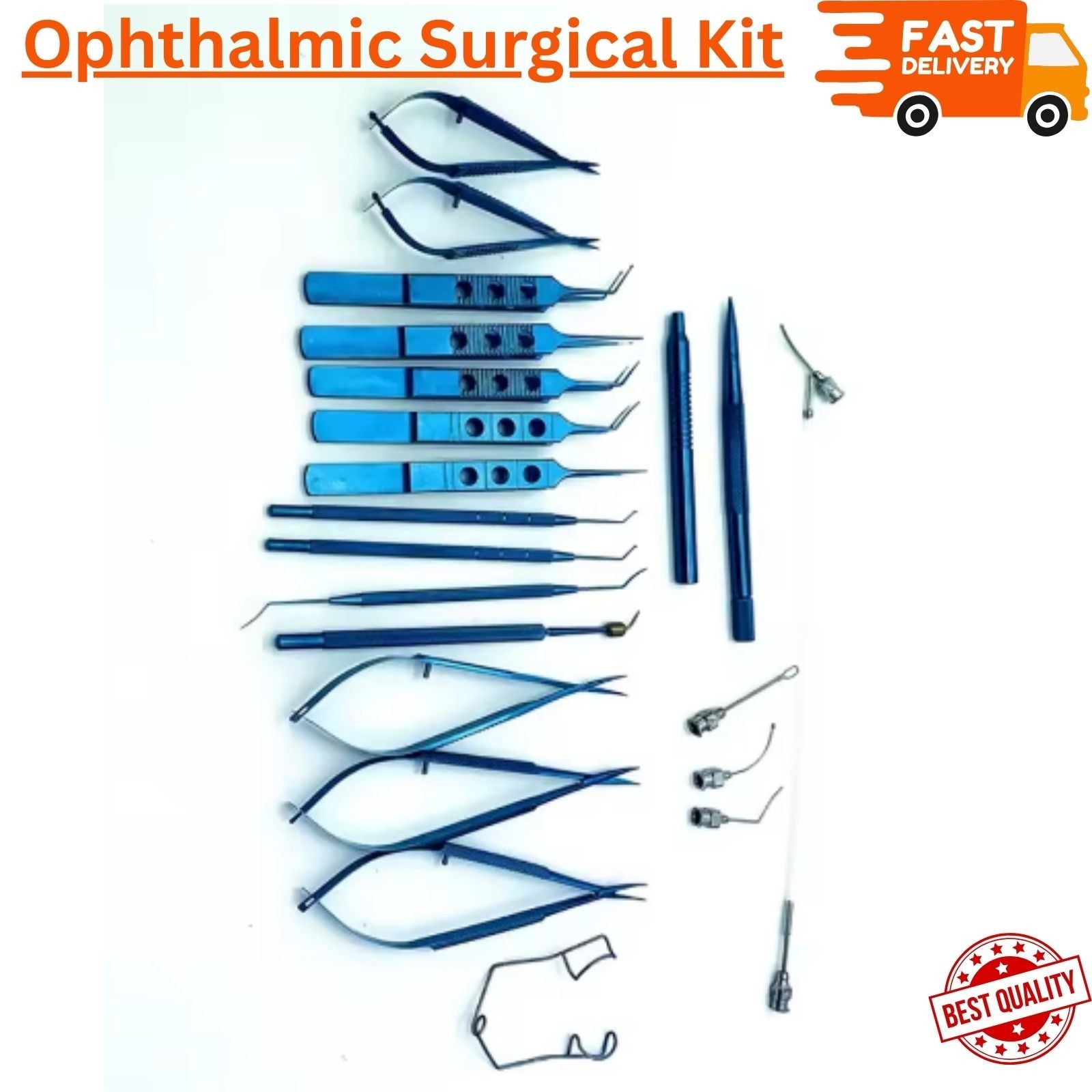 21pcs Ophthalmic Micro Eye Cataract Surgery Kit Titanium Suture Instruments