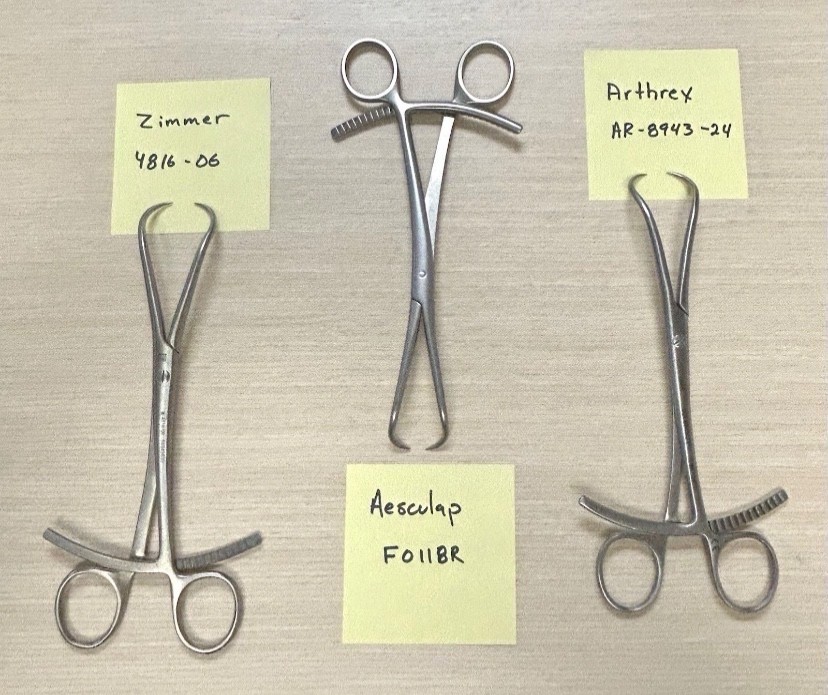 Lot of 3 – 8 inch Forceps ( Arthrex, Zimmer, Aesculap)