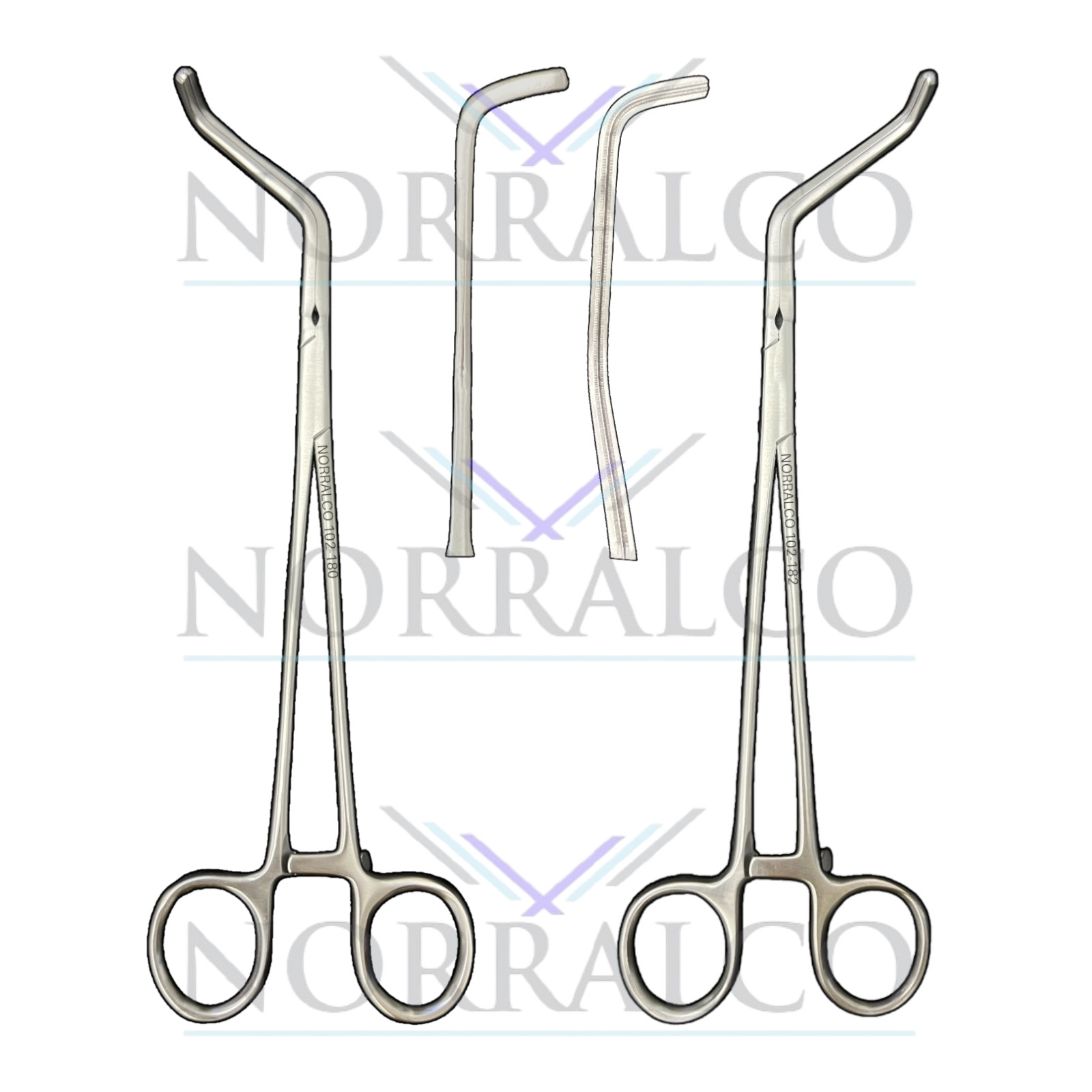 Renal Artery Clamps Set, 9.5/8″, 1 Left &1 Right 86mm DeBakey Jaws, Size: Large