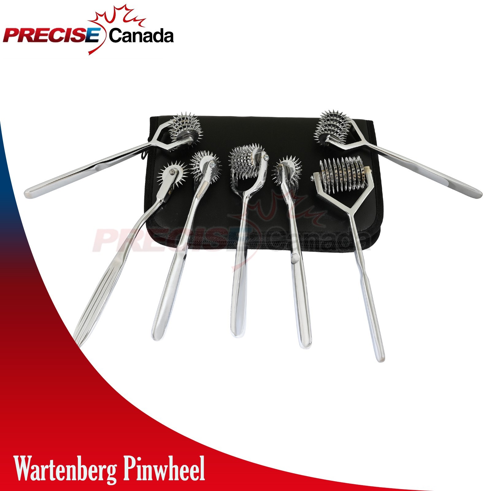 7 Pcs Wartenberg Neuro Pinwheel Diagnostic Sensory in Leather Kit 1 to 10 Head