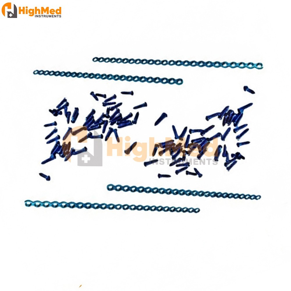 Maxillofacial Mini Stright Plate 2pcs Titanium With 30 Screw 20hole 2.0mm