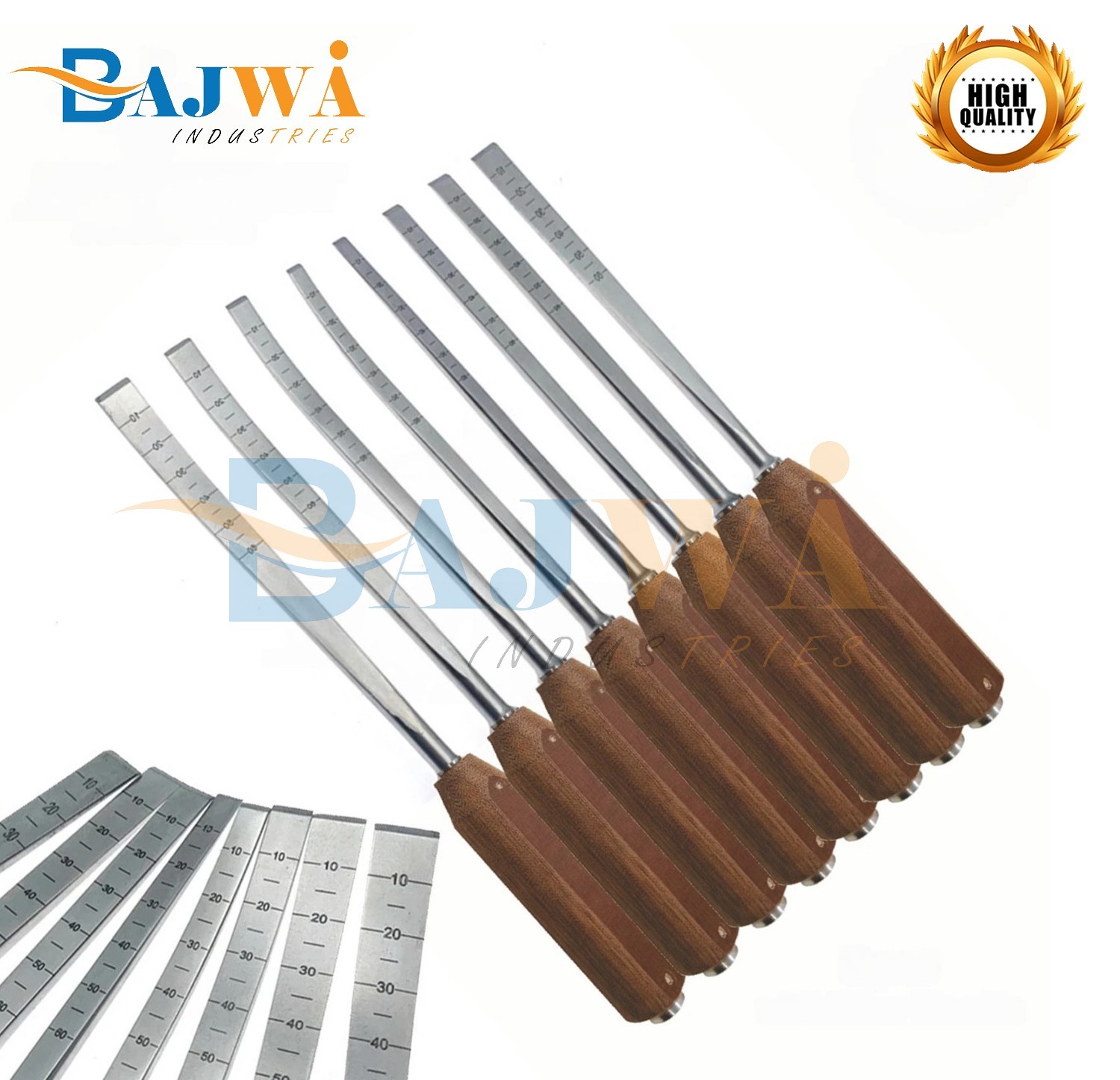 Orthopedics Osteotomes Bone Osteotomes straight curved Veterinary 8 Pcs Set