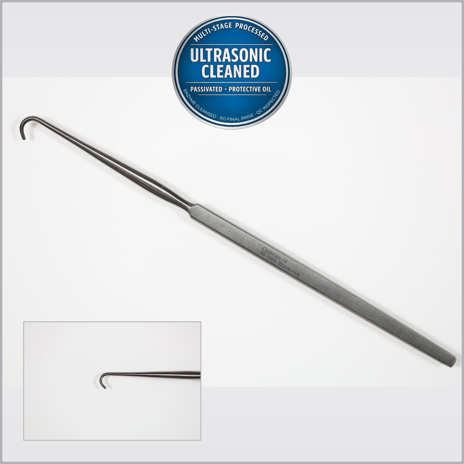 Codman 38-1065 Graham Nerve Hook, 1 Prong, Blunt, 6-1/4in