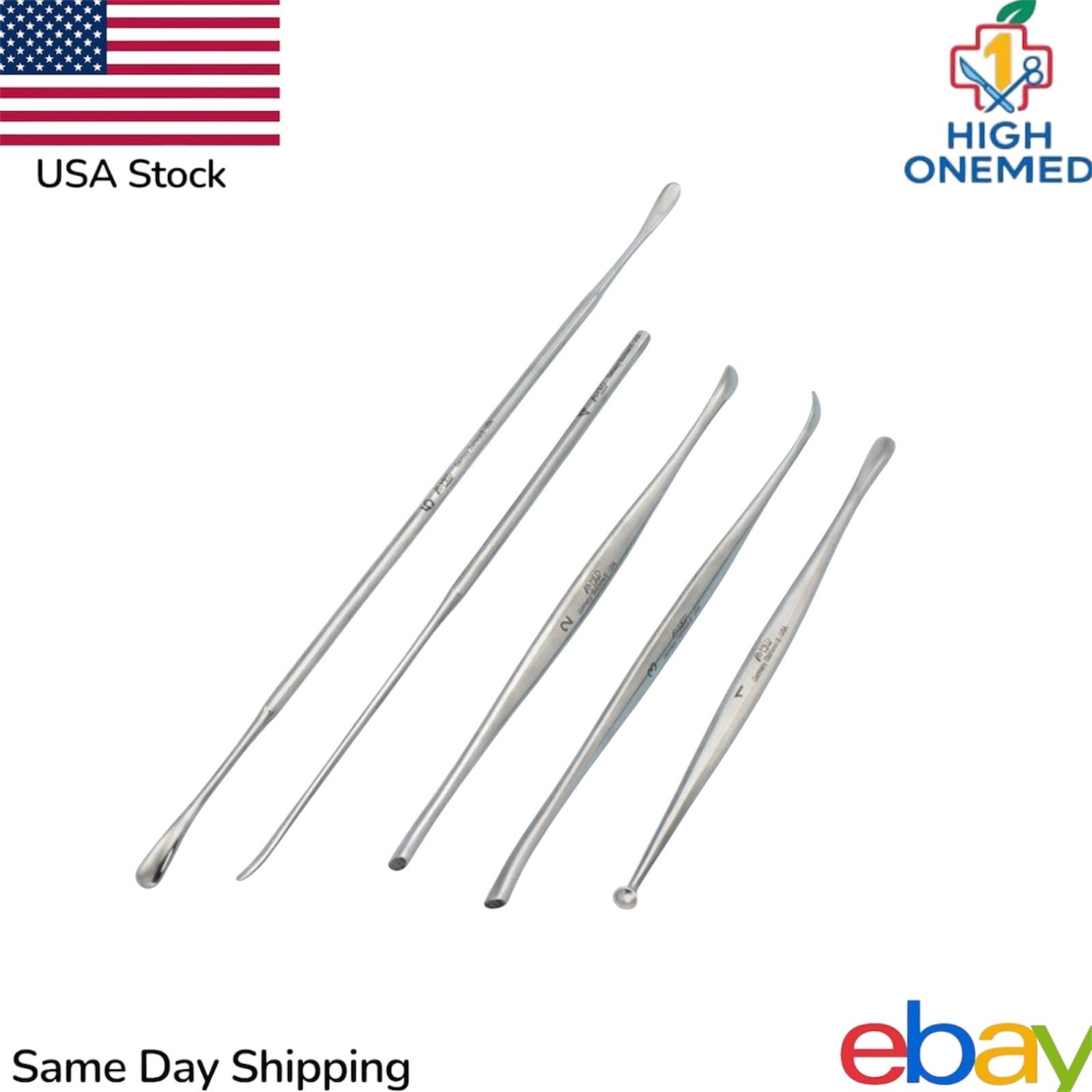 5 Pcs Penfield Dissectors No: 1 2 3 4 5 Neurosurgery Spine Instruments USA Stock