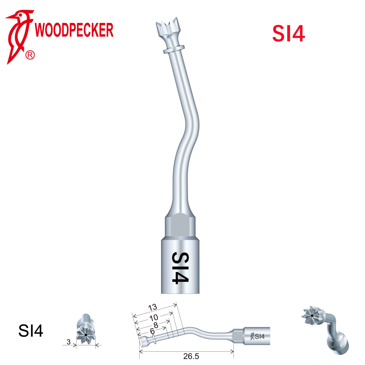 Woodpecker Dental Perio Bone Surgery Tips SI4 for Surgic Smart & AI Surgery