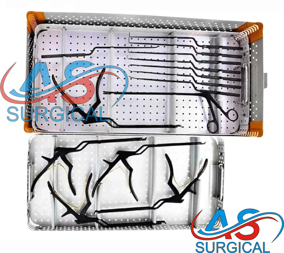 18 Pcs Mis Lumbar Spine Surgery Curettes & Kerrison Rongeur Instrument Set