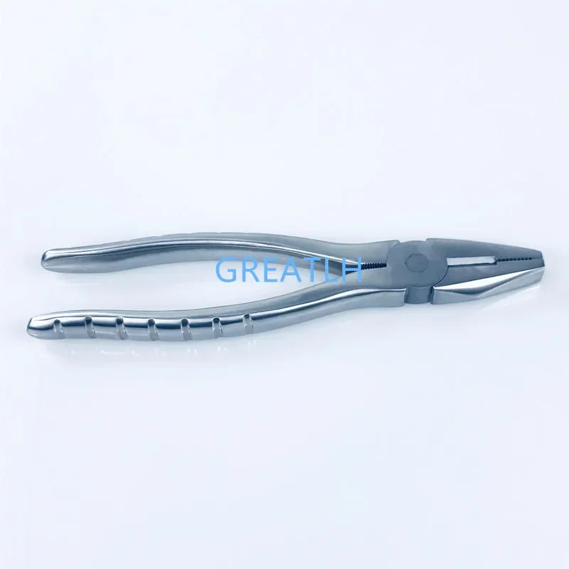 Veterinary Kirschner Wire Cutter Flat Nose Pliers with Serrated Jaws Bone Forcep