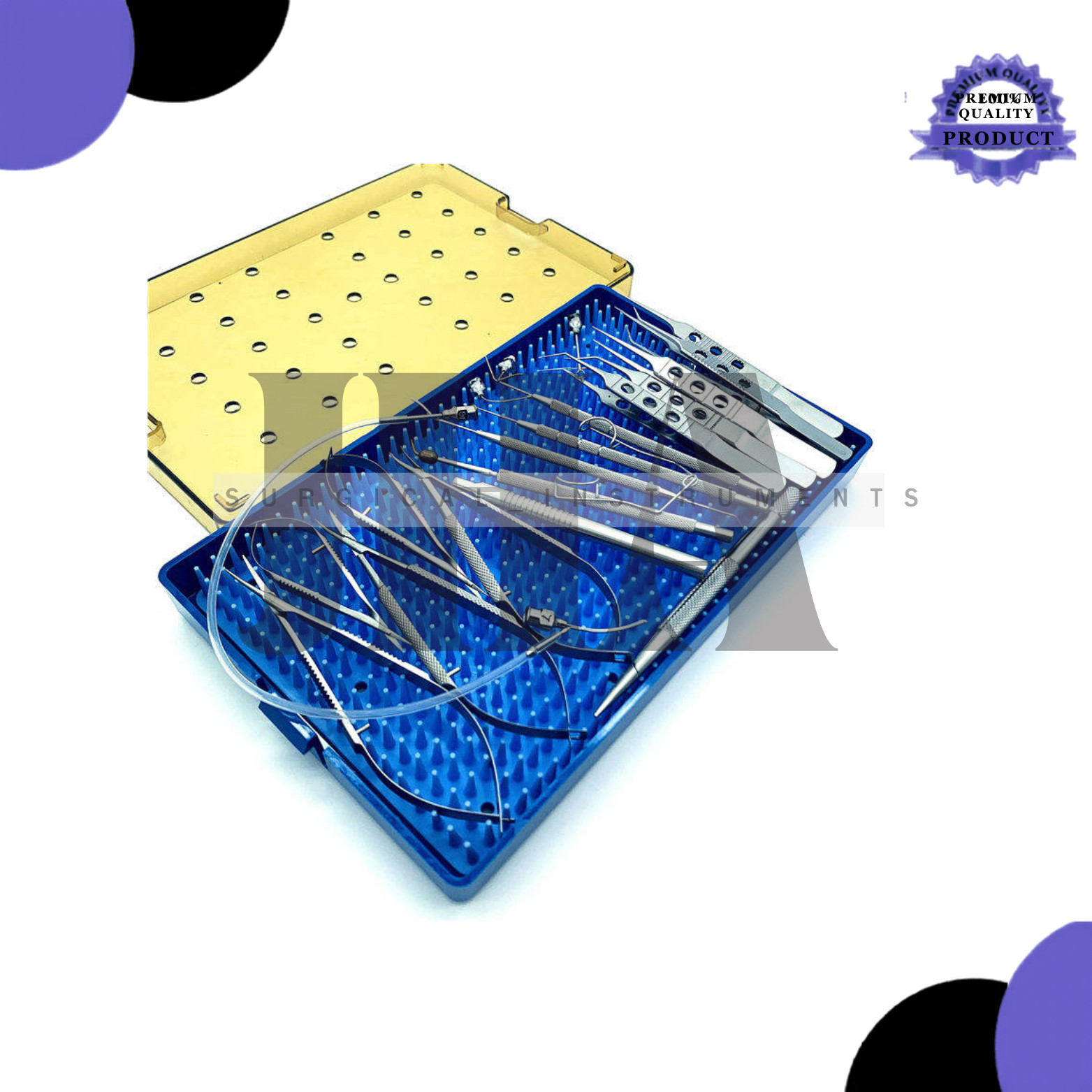 Eye Cataract Titanium Set 21 Pcs Ophthalmic Surgical Instruments Set With Box