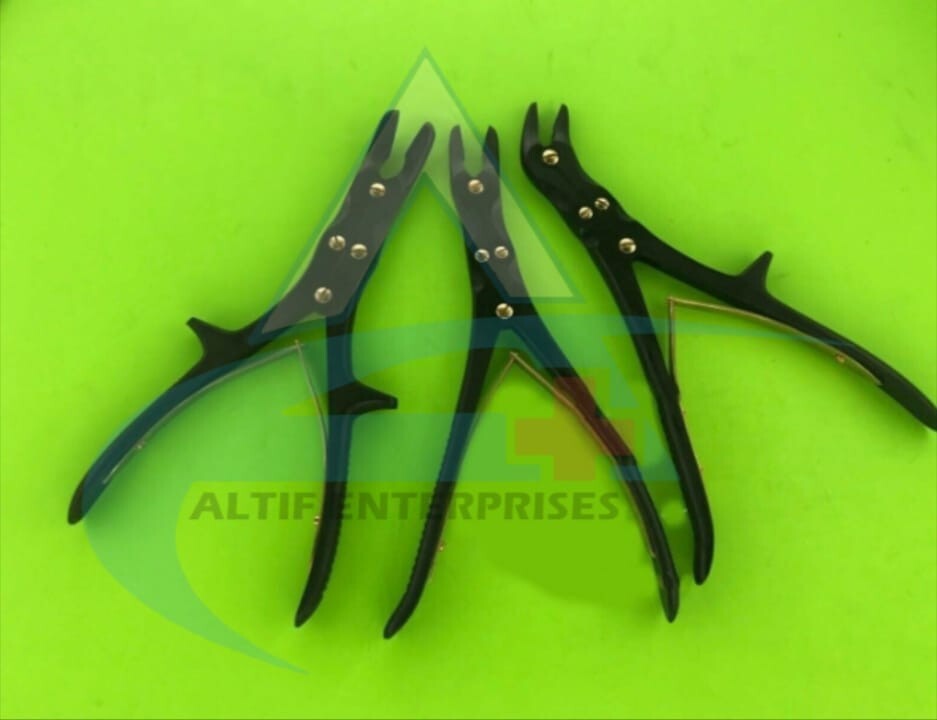 OR Grade Orthopedic Bone Gauges / Bone Cutters With Black Coated 3 Pieces Set