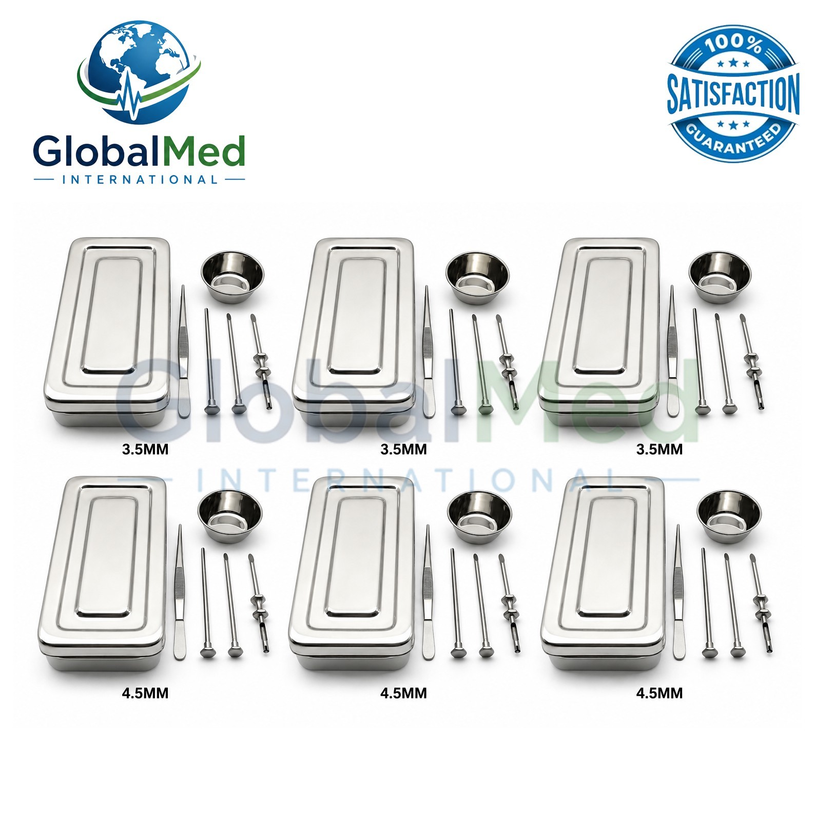 6 Sets HRT Trocar 3.5 mm & 4.5mm Hormone Replacement Pellet Insertion Kit