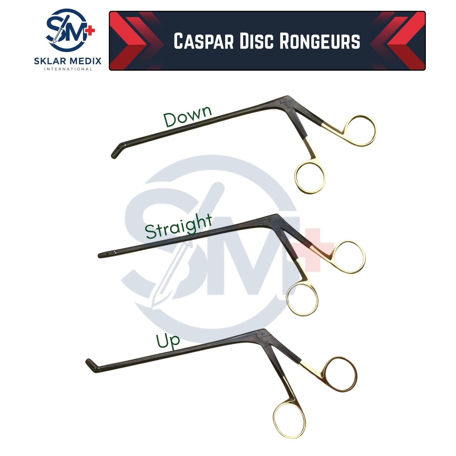 Caspar Intervertebral Disc Rongeur Set of 3 PCs Orthopedic Spine Instruments