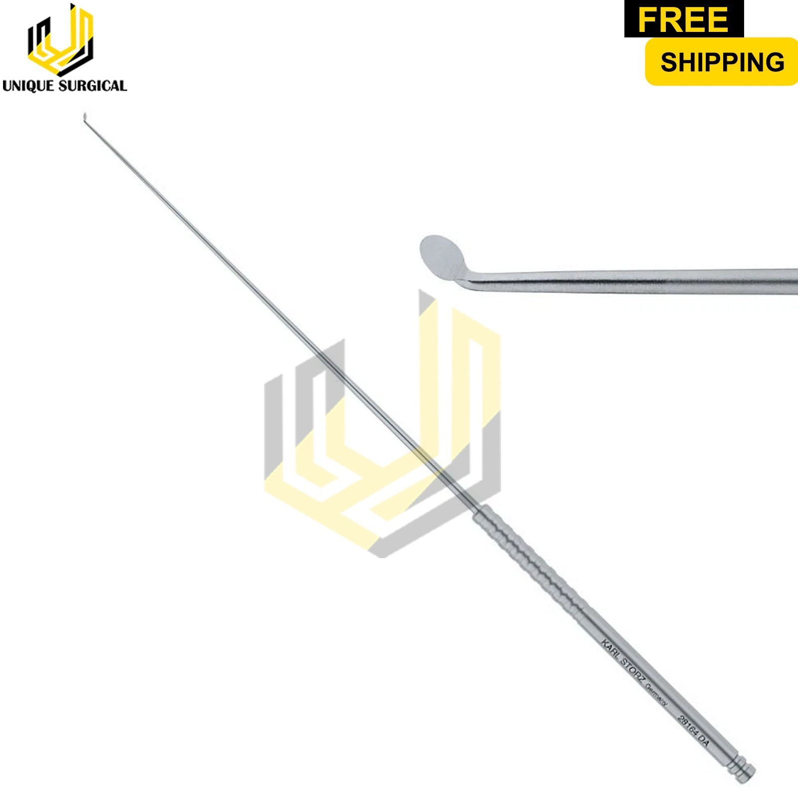 28164DA ENT Nasal 2mm Round Spatula tip angled 45° Micro Dissector