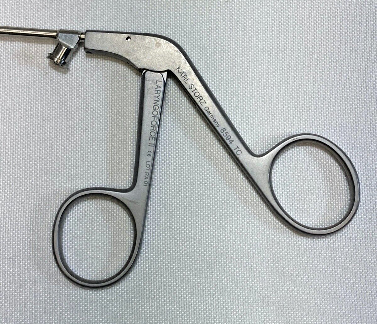 Karl Storz 8594TC Laryngeal Scissor Heavy 10mm Right Curve Blade 3mm x 23cm ENT