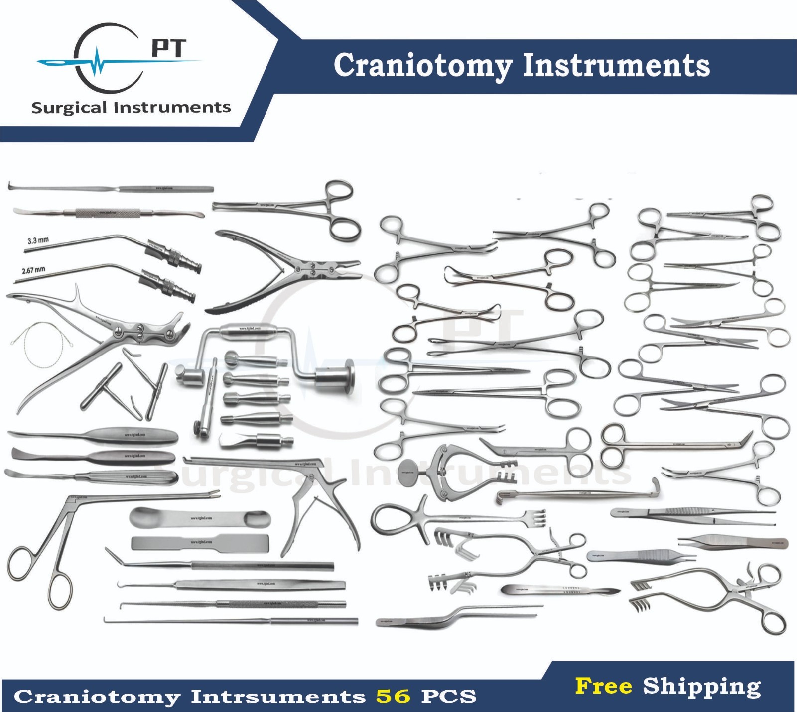 Craniotomy Surgery Set 56 Neuro Pcs For Orthopedic Surgical