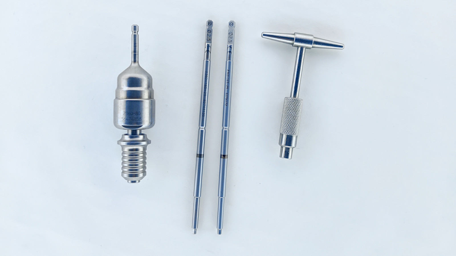 Zimmer Universal 3.5mm Quick Connect With QC T Handle 2.5mm Drive Shafts 4 Pcs