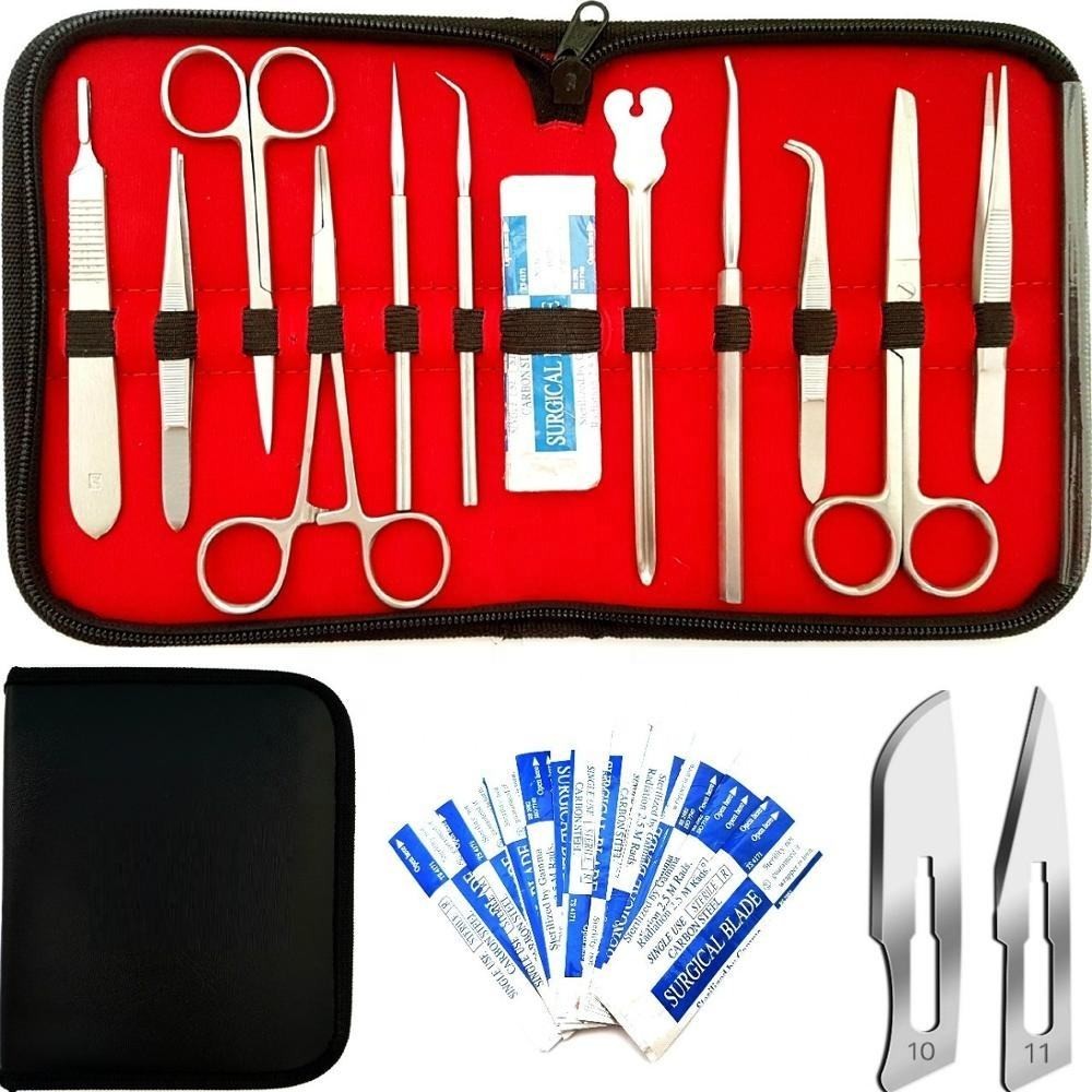 Veterinary Instrument Dissection Kit Surgical Tools Set With Case