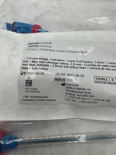 Smith & Nephew Dyonics Powermini 2.9mm (x6) 72201509